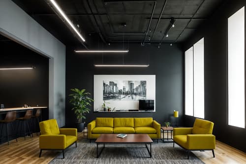 photo from pinterest of contemporary-style interior designed (coworking space interior) with seating area with sofa and lounge chairs and office desks and office chairs and seating area with sofa. . with . . cinematic photo, highly detailed, cinematic lighting, ultra-detailed, ultrarealistic, photorealism, 8k. trending on pinterest. contemporary interior design style. masterpiece, cinematic light, ultrarealistic+, photorealistic+, 8k, raw photo, realistic, sharp focus on eyes, (symmetrical eyes), (intact eyes), hyperrealistic, highest quality, best quality, , highly detailed, masterpiece, best quality, extremely detailed 8k wallpaper, masterpiece, best quality, ultra-detailed, best shadow, detailed background, detailed face, detailed eyes, high contrast, best illumination, detailed face, dulux, caustic, dynamic angle, detailed glow. dramatic lighting. highly detailed, insanely detailed hair, symmetrical, intricate details, professionally retouched, 8k high definition. strong bokeh. award winning photo.
