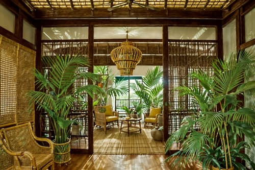 photo from pinterest of tropical-style interior designed (clothing store interior) . with cane motifs and wicker and palm leaves and palm trees and rattan and bamboo and lattice prints and teak. . cinematic photo, highly detailed, cinematic lighting, ultra-detailed, ultrarealistic, photorealism, 8k. trending on pinterest. tropical interior design style. masterpiece, cinematic light, ultrarealistic+, photorealistic+, 8k, raw photo, realistic, sharp focus on eyes, (symmetrical eyes), (intact eyes), hyperrealistic, highest quality, best quality, , highly detailed, masterpiece, best quality, extremely detailed 8k wallpaper, masterpiece, best quality, ultra-detailed, best shadow, detailed background, detailed face, detailed eyes, high contrast, best illumination, detailed face, dulux, caustic, dynamic angle, detailed glow. dramatic lighting. highly detailed, insanely detailed hair, symmetrical, intricate details, professionally retouched, 8k high definition. strong bokeh. award winning photo.