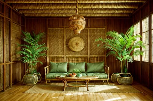 photo from pinterest of tropical-style interior designed (exhibition space interior) . with teak and palm trees and rattan and palm leaves and lattice prints and bamboo and cane motifs and wicker. . cinematic photo, highly detailed, cinematic lighting, ultra-detailed, ultrarealistic, photorealism, 8k. trending on pinterest. tropical interior design style. masterpiece, cinematic light, ultrarealistic+, photorealistic+, 8k, raw photo, realistic, sharp focus on eyes, (symmetrical eyes), (intact eyes), hyperrealistic, highest quality, best quality, , highly detailed, masterpiece, best quality, extremely detailed 8k wallpaper, masterpiece, best quality, ultra-detailed, best shadow, detailed background, detailed face, detailed eyes, high contrast, best illumination, detailed face, dulux, caustic, dynamic angle, detailed glow. dramatic lighting. highly detailed, insanely detailed hair, symmetrical, intricate details, professionally retouched, 8k high definition. strong bokeh. award winning photo.