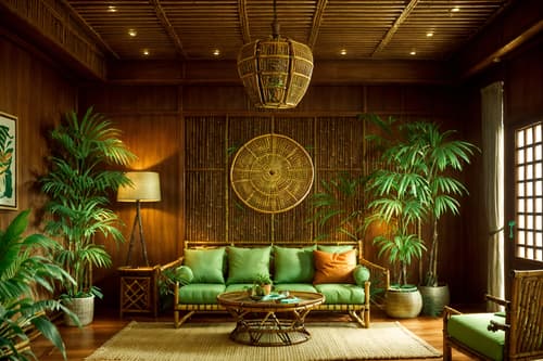 photo from pinterest of tropical-style interior designed (gaming room interior) . with bamboo and teak and wicker and palm leaves and lattice prints and rattan and palm trees and cane motifs. . cinematic photo, highly detailed, cinematic lighting, ultra-detailed, ultrarealistic, photorealism, 8k. trending on pinterest. tropical interior design style. masterpiece, cinematic light, ultrarealistic+, photorealistic+, 8k, raw photo, realistic, sharp focus on eyes, (symmetrical eyes), (intact eyes), hyperrealistic, highest quality, best quality, , highly detailed, masterpiece, best quality, extremely detailed 8k wallpaper, masterpiece, best quality, ultra-detailed, best shadow, detailed background, detailed face, detailed eyes, high contrast, best illumination, detailed face, dulux, caustic, dynamic angle, detailed glow. dramatic lighting. highly detailed, insanely detailed hair, symmetrical, intricate details, professionally retouched, 8k high definition. strong bokeh. award winning photo.
