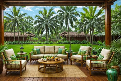photo from pinterest of tropical-style designed (outdoor patio ) with barbeque or grill and grass and deck with deck chairs and patio couch with pillows and plant and barbeque or grill. . with cane motifs and bamboo and wicker and palm leaves and lattice prints and rattan and palm trees and teak. . cinematic photo, highly detailed, cinematic lighting, ultra-detailed, ultrarealistic, photorealism, 8k. trending on pinterest. tropical design style. masterpiece, cinematic light, ultrarealistic+, photorealistic+, 8k, raw photo, realistic, sharp focus on eyes, (symmetrical eyes), (intact eyes), hyperrealistic, highest quality, best quality, , highly detailed, masterpiece, best quality, extremely detailed 8k wallpaper, masterpiece, best quality, ultra-detailed, best shadow, detailed background, detailed face, detailed eyes, high contrast, best illumination, detailed face, dulux, caustic, dynamic angle, detailed glow. dramatic lighting. highly detailed, insanely detailed hair, symmetrical, intricate details, professionally retouched, 8k high definition. strong bokeh. award winning photo.