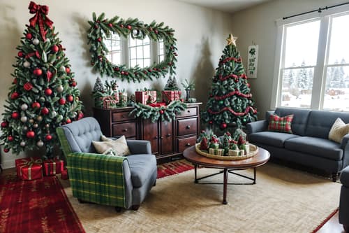 photo from pinterest of christmas-style interior designed (office interior) with lounge chairs and seating area with sofa and computer desks and windows and plants and office desks and cabinets and office chairs. . with christmas ornaments and ribbons and a few big socks hanging and plaid rugs and tie pinecones and berries and snow outside and giftwrapped gifts and berries and greenery draped. . cinematic photo, highly detailed, cinematic lighting, ultra-detailed, ultrarealistic, photorealism, 8k. trending on pinterest. christmas interior design style. masterpiece, cinematic light, ultrarealistic+, photorealistic+, 8k, raw photo, realistic, sharp focus on eyes, (symmetrical eyes), (intact eyes), hyperrealistic, highest quality, best quality, , highly detailed, masterpiece, best quality, extremely detailed 8k wallpaper, masterpiece, best quality, ultra-detailed, best shadow, detailed background, detailed face, detailed eyes, high contrast, best illumination, detailed face, dulux, caustic, dynamic angle, detailed glow. dramatic lighting. highly detailed, insanely detailed hair, symmetrical, intricate details, professionally retouched, 8k high definition. strong bokeh. award winning photo.