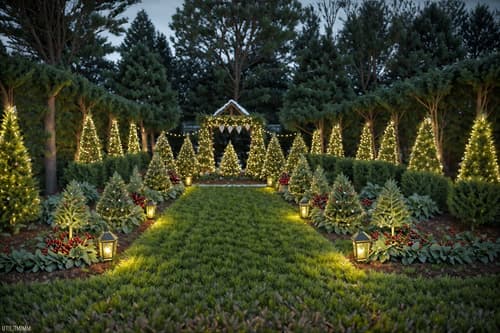 photo from pinterest of christmas-style designed (outdoor garden ) with garden plants and grass and garden tree and garden plants. . with berries and greenery draped and plaid rugs and snow outside and christmas ornaments and ribbons and giftwrapped gifts and tie pinecones and berries and a few big socks hanging. . cinematic photo, highly detailed, cinematic lighting, ultra-detailed, ultrarealistic, photorealism, 8k. trending on pinterest. christmas design style. masterpiece, cinematic light, ultrarealistic+, photorealistic+, 8k, raw photo, realistic, sharp focus on eyes, (symmetrical eyes), (intact eyes), hyperrealistic, highest quality, best quality, , highly detailed, masterpiece, best quality, extremely detailed 8k wallpaper, masterpiece, best quality, ultra-detailed, best shadow, detailed background, detailed face, detailed eyes, high contrast, best illumination, detailed face, dulux, caustic, dynamic angle, detailed glow. dramatic lighting. highly detailed, insanely detailed hair, symmetrical, intricate details, professionally retouched, 8k high definition. strong bokeh. award winning photo.