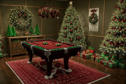 photo from pinterest of christmas-style interior designed (gaming room interior) . with snow outside and plaid rugs and giftwrapped gifts and ribbons and a few big socks hanging and tie pinecones and berries and berries and greenery draped and christmas ornaments. . cinematic photo, highly detailed, cinematic lighting, ultra-detailed, ultrarealistic, photorealism, 8k. trending on pinterest. christmas interior design style. masterpiece, cinematic light, ultrarealistic+, photorealistic+, 8k, raw photo, realistic, sharp focus on eyes, (symmetrical eyes), (intact eyes), hyperrealistic, highest quality, best quality, , highly detailed, masterpiece, best quality, extremely detailed 8k wallpaper, masterpiece, best quality, ultra-detailed, best shadow, detailed background, detailed face, detailed eyes, high contrast, best illumination, detailed face, dulux, caustic, dynamic angle, detailed glow. dramatic lighting. highly detailed, insanely detailed hair, symmetrical, intricate details, professionally retouched, 8k high definition. strong bokeh. award winning photo.
