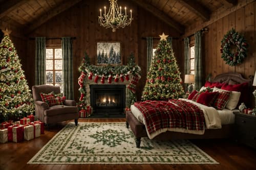 photo from pinterest of christmas-style interior designed (attic interior) . with giftwrapped gifts and christmas ornaments and tie pinecones and berries and ribbons and a few big socks hanging and plaid rugs and snow outside and berries and greenery draped. . cinematic photo, highly detailed, cinematic lighting, ultra-detailed, ultrarealistic, photorealism, 8k. trending on pinterest. christmas interior design style. masterpiece, cinematic light, ultrarealistic+, photorealistic+, 8k, raw photo, realistic, sharp focus on eyes, (symmetrical eyes), (intact eyes), hyperrealistic, highest quality, best quality, , highly detailed, masterpiece, best quality, extremely detailed 8k wallpaper, masterpiece, best quality, ultra-detailed, best shadow, detailed background, detailed face, detailed eyes, high contrast, best illumination, detailed face, dulux, caustic, dynamic angle, detailed glow. dramatic lighting. highly detailed, insanely detailed hair, symmetrical, intricate details, professionally retouched, 8k high definition. strong bokeh. award winning photo.