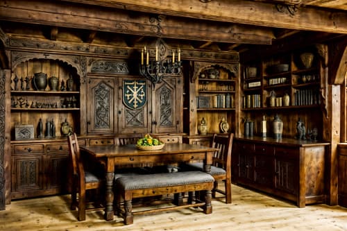 photo from pinterest of medieval-style interior designed (drop zone interior) with high up storage and cubbies and cabinets and storage baskets and storage drawers and a bench and lockers and shelves for shoes. . with carved wooden tables and heavy furniture pieces and medieval shields on the wall and upholstery on chairs and sofas and carved wooden benches and timber beams and gothic appearance and velvet, chenille, damask, and brocade draperies and fabrics. . cinematic photo, highly detailed, cinematic lighting, ultra-detailed, ultrarealistic, photorealism, 8k. trending on pinterest. medieval interior design style. masterpiece, cinematic light, ultrarealistic+, photorealistic+, 8k, raw photo, realistic, sharp focus on eyes, (symmetrical eyes), (intact eyes), hyperrealistic, highest quality, best quality, , highly detailed, masterpiece, best quality, extremely detailed 8k wallpaper, masterpiece, best quality, ultra-detailed, best shadow, detailed background, detailed face, detailed eyes, high contrast, best illumination, detailed face, dulux, caustic, dynamic angle, detailed glow. dramatic lighting. highly detailed, insanely detailed hair, symmetrical, intricate details, professionally retouched, 8k high definition. strong bokeh. award winning photo.