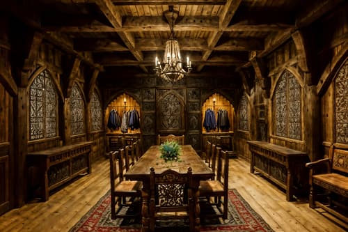 photo from pinterest of medieval-style interior designed (clothing store interior) . with timber walls and stone walls and carved wooden chairs and heavy furniture pieces and upholstery on chairs and sofas and intricate wooden inlay designs and carvings and castle interior and timber beams. . cinematic photo, highly detailed, cinematic lighting, ultra-detailed, ultrarealistic, photorealism, 8k. trending on pinterest. medieval interior design style. masterpiece, cinematic light, ultrarealistic+, photorealistic+, 8k, raw photo, realistic, sharp focus on eyes, (symmetrical eyes), (intact eyes), hyperrealistic, highest quality, best quality, , highly detailed, masterpiece, best quality, extremely detailed 8k wallpaper, masterpiece, best quality, ultra-detailed, best shadow, detailed background, detailed face, detailed eyes, high contrast, best illumination, detailed face, dulux, caustic, dynamic angle, detailed glow. dramatic lighting. highly detailed, insanely detailed hair, symmetrical, intricate details, professionally retouched, 8k high definition. strong bokeh. award winning photo.