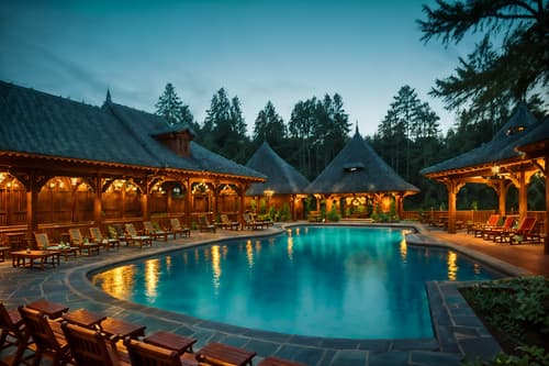 photo from pinterest of medieval-style designed (outdoor pool area ) with pool lounge chairs and pool lights and pool and pool lounge chairs. . with carved wooden benches and intricate wooden inlay designs and carvings and castle and deep colors like red, gold, or blue and timber beams and carved wooden tables and castle and carved wooden chairs. . cinematic photo, highly detailed, cinematic lighting, ultra-detailed, ultrarealistic, photorealism, 8k. trending on pinterest. medieval design style. masterpiece, cinematic light, ultrarealistic+, photorealistic+, 8k, raw photo, realistic, sharp focus on eyes, (symmetrical eyes), (intact eyes), hyperrealistic, highest quality, best quality, , highly detailed, masterpiece, best quality, extremely detailed 8k wallpaper, masterpiece, best quality, ultra-detailed, best shadow, detailed background, detailed face, detailed eyes, high contrast, best illumination, detailed face, dulux, caustic, dynamic angle, detailed glow. dramatic lighting. highly detailed, insanely detailed hair, symmetrical, intricate details, professionally retouched, 8k high definition. strong bokeh. award winning photo.