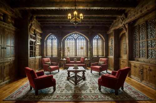 photo from pinterest of medieval-style interior designed (office interior) with plants and lounge chairs and office desks and office chairs and seating area with sofa and windows and cabinets and desk lamps. . with castle interior and stone walls and intricate wooden inlay designs and carvings and deep colors like red, gold, or blue and timber beams and heavy furniture pieces and castle interior and castle interior. . cinematic photo, highly detailed, cinematic lighting, ultra-detailed, ultrarealistic, photorealism, 8k. trending on pinterest. medieval interior design style. masterpiece, cinematic light, ultrarealistic+, photorealistic+, 8k, raw photo, realistic, sharp focus on eyes, (symmetrical eyes), (intact eyes), hyperrealistic, highest quality, best quality, , highly detailed, masterpiece, best quality, extremely detailed 8k wallpaper, masterpiece, best quality, ultra-detailed, best shadow, detailed background, detailed face, detailed eyes, high contrast, best illumination, detailed face, dulux, caustic, dynamic angle, detailed glow. dramatic lighting. highly detailed, insanely detailed hair, symmetrical, intricate details, professionally retouched, 8k high definition. strong bokeh. award winning photo.
