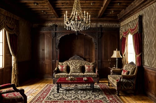 photo from pinterest of medieval-style interior designed (walk in closet interior) . with castle interior and heavy furniture pieces and carved wooden chairs and velvet, chenille, damask, and brocade draperies and fabrics and castle interior and timber beams and upholstery on chairs and sofas and stone or wooden floor. . cinematic photo, highly detailed, cinematic lighting, ultra-detailed, ultrarealistic, photorealism, 8k. trending on pinterest. medieval interior design style. masterpiece, cinematic light, ultrarealistic+, photorealistic+, 8k, raw photo, realistic, sharp focus on eyes, (symmetrical eyes), (intact eyes), hyperrealistic, highest quality, best quality, , highly detailed, masterpiece, best quality, extremely detailed 8k wallpaper, masterpiece, best quality, ultra-detailed, best shadow, detailed background, detailed face, detailed eyes, high contrast, best illumination, detailed face, dulux, caustic, dynamic angle, detailed glow. dramatic lighting. highly detailed, insanely detailed hair, symmetrical, intricate details, professionally retouched, 8k high definition. strong bokeh. award winning photo.