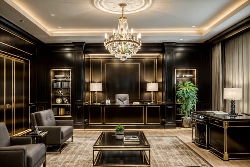 photo from pinterest of hollywood glam-style interior designed (office interior) with computer desks and desk lamps and cabinets and office desks and seating area with sofa and office chairs and plants and windows. . . cinematic photo, highly detailed, cinematic lighting, ultra-detailed, ultrarealistic, photorealism, 8k. trending on pinterest. hollywood glam interior design style. masterpiece, cinematic light, ultrarealistic+, photorealistic+, 8k, raw photo, realistic, sharp focus on eyes, (symmetrical eyes), (intact eyes), hyperrealistic, highest quality, best quality, , highly detailed, masterpiece, best quality, extremely detailed 8k wallpaper, masterpiece, best quality, ultra-detailed, best shadow, detailed background, detailed face, detailed eyes, high contrast, best illumination, detailed face, dulux, caustic, dynamic angle, detailed glow. dramatic lighting. highly detailed, insanely detailed hair, symmetrical, intricate details, professionally retouched, 8k high definition. strong bokeh. award winning photo.