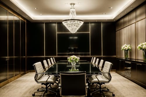 photo from pinterest of hollywood glam-style interior designed (meeting room interior) with boardroom table and painting or photo on wall and vase and plant and office chairs and glass walls and glass doors and cabinets. . . cinematic photo, highly detailed, cinematic lighting, ultra-detailed, ultrarealistic, photorealism, 8k. trending on pinterest. hollywood glam interior design style. masterpiece, cinematic light, ultrarealistic+, photorealistic+, 8k, raw photo, realistic, sharp focus on eyes, (symmetrical eyes), (intact eyes), hyperrealistic, highest quality, best quality, , highly detailed, masterpiece, best quality, extremely detailed 8k wallpaper, masterpiece, best quality, ultra-detailed, best shadow, detailed background, detailed face, detailed eyes, high contrast, best illumination, detailed face, dulux, caustic, dynamic angle, detailed glow. dramatic lighting. highly detailed, insanely detailed hair, symmetrical, intricate details, professionally retouched, 8k high definition. strong bokeh. award winning photo.