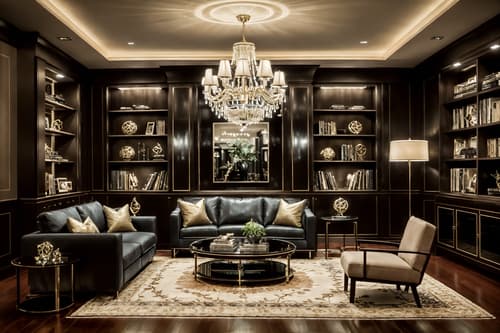 photo from pinterest of hollywood glam-style interior designed (living room interior) with sofa and electric lamps and coffee tables and occasional tables and televisions and rug and plant and bookshelves. . . cinematic photo, highly detailed, cinematic lighting, ultra-detailed, ultrarealistic, photorealism, 8k. trending on pinterest. hollywood glam interior design style. masterpiece, cinematic light, ultrarealistic+, photorealistic+, 8k, raw photo, realistic, sharp focus on eyes, (symmetrical eyes), (intact eyes), hyperrealistic, highest quality, best quality, , highly detailed, masterpiece, best quality, extremely detailed 8k wallpaper, masterpiece, best quality, ultra-detailed, best shadow, detailed background, detailed face, detailed eyes, high contrast, best illumination, detailed face, dulux, caustic, dynamic angle, detailed glow. dramatic lighting. highly detailed, insanely detailed hair, symmetrical, intricate details, professionally retouched, 8k high definition. strong bokeh. award winning photo.