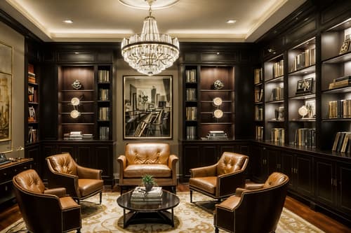photo from pinterest of hollywood glam-style interior designed (study room interior) with office chair and bookshelves and desk lamp and lounge chair and cabinets and writing desk and plant and office chair. . . cinematic photo, highly detailed, cinematic lighting, ultra-detailed, ultrarealistic, photorealism, 8k. trending on pinterest. hollywood glam interior design style. masterpiece, cinematic light, ultrarealistic+, photorealistic+, 8k, raw photo, realistic, sharp focus on eyes, (symmetrical eyes), (intact eyes), hyperrealistic, highest quality, best quality, , highly detailed, masterpiece, best quality, extremely detailed 8k wallpaper, masterpiece, best quality, ultra-detailed, best shadow, detailed background, detailed face, detailed eyes, high contrast, best illumination, detailed face, dulux, caustic, dynamic angle, detailed glow. dramatic lighting. highly detailed, insanely detailed hair, symmetrical, intricate details, professionally retouched, 8k high definition. strong bokeh. award winning photo.