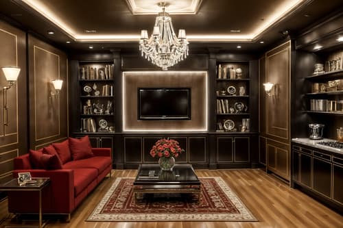 photo from pinterest of hollywood glam-style interior designed (kitchen living combo interior) with electric lamps and bookshelves and coffee tables and plant and sink and worktops and televisions and furniture. . . cinematic photo, highly detailed, cinematic lighting, ultra-detailed, ultrarealistic, photorealism, 8k. trending on pinterest. hollywood glam interior design style. masterpiece, cinematic light, ultrarealistic+, photorealistic+, 8k, raw photo, realistic, sharp focus on eyes, (symmetrical eyes), (intact eyes), hyperrealistic, highest quality, best quality, , highly detailed, masterpiece, best quality, extremely detailed 8k wallpaper, masterpiece, best quality, ultra-detailed, best shadow, detailed background, detailed face, detailed eyes, high contrast, best illumination, detailed face, dulux, caustic, dynamic angle, detailed glow. dramatic lighting. highly detailed, insanely detailed hair, symmetrical, intricate details, professionally retouched, 8k high definition. strong bokeh. award winning photo.
