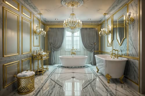 photo from pinterest of hollywood glam-style interior designed (bathroom interior) with shower and toilet seat and bath rail and bathroom sink with faucet and bath towel and waste basket and bathtub and plant. . . cinematic photo, highly detailed, cinematic lighting, ultra-detailed, ultrarealistic, photorealism, 8k. trending on pinterest. hollywood glam interior design style. masterpiece, cinematic light, ultrarealistic+, photorealistic+, 8k, raw photo, realistic, sharp focus on eyes, (symmetrical eyes), (intact eyes), hyperrealistic, highest quality, best quality, , highly detailed, masterpiece, best quality, extremely detailed 8k wallpaper, masterpiece, best quality, ultra-detailed, best shadow, detailed background, detailed face, detailed eyes, high contrast, best illumination, detailed face, dulux, caustic, dynamic angle, detailed glow. dramatic lighting. highly detailed, insanely detailed hair, symmetrical, intricate details, professionally retouched, 8k high definition. strong bokeh. award winning photo.