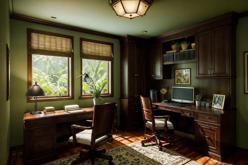 photo from pinterest of traditional-style interior designed (home office interior) with cabinets and computer desk and office chair and plant and desk lamp and cabinets. . . cinematic photo, highly detailed, cinematic lighting, ultra-detailed, ultrarealistic, photorealism, 8k. trending on pinterest. traditional interior design style. masterpiece, cinematic light, ultrarealistic+, photorealistic+, 8k, raw photo, realistic, sharp focus on eyes, (symmetrical eyes), (intact eyes), hyperrealistic, highest quality, best quality, , highly detailed, masterpiece, best quality, extremely detailed 8k wallpaper, masterpiece, best quality, ultra-detailed, best shadow, detailed background, detailed face, detailed eyes, high contrast, best illumination, detailed face, dulux, caustic, dynamic angle, detailed glow. dramatic lighting. highly detailed, insanely detailed hair, symmetrical, intricate details, professionally retouched, 8k high definition. strong bokeh. award winning photo.