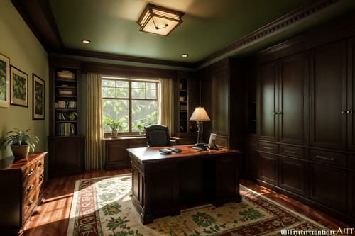 photo from pinterest of traditional-style interior designed (home office interior) with cabinets and computer desk and office chair and plant and desk lamp and cabinets. . . cinematic photo, highly detailed, cinematic lighting, ultra-detailed, ultrarealistic, photorealism, 8k. trending on pinterest. traditional interior design style. masterpiece, cinematic light, ultrarealistic+, photorealistic+, 8k, raw photo, realistic, sharp focus on eyes, (symmetrical eyes), (intact eyes), hyperrealistic, highest quality, best quality, , highly detailed, masterpiece, best quality, extremely detailed 8k wallpaper, masterpiece, best quality, ultra-detailed, best shadow, detailed background, detailed face, detailed eyes, high contrast, best illumination, detailed face, dulux, caustic, dynamic angle, detailed glow. dramatic lighting. highly detailed, insanely detailed hair, symmetrical, intricate details, professionally retouched, 8k high definition. strong bokeh. award winning photo.