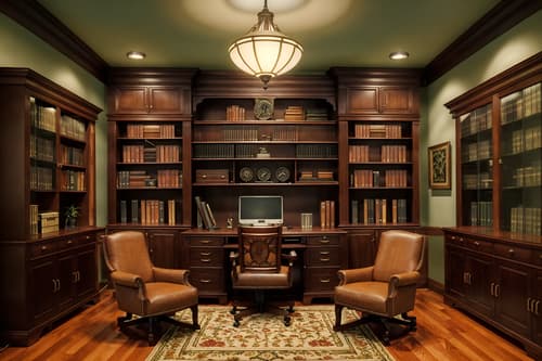 photo from pinterest of traditional-style interior designed (study room interior) with cabinets and plant and desk lamp and writing desk and lounge chair and office chair and bookshelves and cabinets. . . cinematic photo, highly detailed, cinematic lighting, ultra-detailed, ultrarealistic, photorealism, 8k. trending on pinterest. traditional interior design style. masterpiece, cinematic light, ultrarealistic+, photorealistic+, 8k, raw photo, realistic, sharp focus on eyes, (symmetrical eyes), (intact eyes), hyperrealistic, highest quality, best quality, , highly detailed, masterpiece, best quality, extremely detailed 8k wallpaper, masterpiece, best quality, ultra-detailed, best shadow, detailed background, detailed face, detailed eyes, high contrast, best illumination, detailed face, dulux, caustic, dynamic angle, detailed glow. dramatic lighting. highly detailed, insanely detailed hair, symmetrical, intricate details, professionally retouched, 8k high definition. strong bokeh. award winning photo.