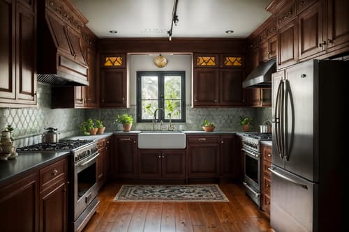 photo from pinterest of traditional-style interior designed (kitchen interior) with worktops and plant and stove and sink and kitchen cabinets and refrigerator and worktops. . . cinematic photo, highly detailed, cinematic lighting, ultra-detailed, ultrarealistic, photorealism, 8k. trending on pinterest. traditional interior design style. masterpiece, cinematic light, ultrarealistic+, photorealistic+, 8k, raw photo, realistic, sharp focus on eyes, (symmetrical eyes), (intact eyes), hyperrealistic, highest quality, best quality, , highly detailed, masterpiece, best quality, extremely detailed 8k wallpaper, masterpiece, best quality, ultra-detailed, best shadow, detailed background, detailed face, detailed eyes, high contrast, best illumination, detailed face, dulux, caustic, dynamic angle, detailed glow. dramatic lighting. highly detailed, insanely detailed hair, symmetrical, intricate details, professionally retouched, 8k high definition. strong bokeh. award winning photo.