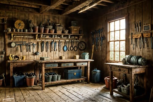 photo from pinterest of traditional-style interior designed (workshop interior) with wooden workbench and messy and tool wall and wooden workbench. . . cinematic photo, highly detailed, cinematic lighting, ultra-detailed, ultrarealistic, photorealism, 8k. trending on pinterest. traditional interior design style. masterpiece, cinematic light, ultrarealistic+, photorealistic+, 8k, raw photo, realistic, sharp focus on eyes, (symmetrical eyes), (intact eyes), hyperrealistic, highest quality, best quality, , highly detailed, masterpiece, best quality, extremely detailed 8k wallpaper, masterpiece, best quality, ultra-detailed, best shadow, detailed background, detailed face, detailed eyes, high contrast, best illumination, detailed face, dulux, caustic, dynamic angle, detailed glow. dramatic lighting. highly detailed, insanely detailed hair, symmetrical, intricate details, professionally retouched, 8k high definition. strong bokeh. award winning photo.