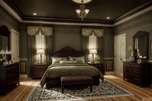 photo from pinterest of traditional-style interior designed (bedroom interior) with bed and dresser closet and bedside table or night stand and mirror and accent chair and storage bench or ottoman and headboard and night light. . . cinematic photo, highly detailed, cinematic lighting, ultra-detailed, ultrarealistic, photorealism, 8k. trending on pinterest. traditional interior design style. masterpiece, cinematic light, ultrarealistic+, photorealistic+, 8k, raw photo, realistic, sharp focus on eyes, (symmetrical eyes), (intact eyes), hyperrealistic, highest quality, best quality, , highly detailed, masterpiece, best quality, extremely detailed 8k wallpaper, masterpiece, best quality, ultra-detailed, best shadow, detailed background, detailed face, detailed eyes, high contrast, best illumination, detailed face, dulux, caustic, dynamic angle, detailed glow. dramatic lighting. highly detailed, insanely detailed hair, symmetrical, intricate details, professionally retouched, 8k high definition. strong bokeh. award winning photo.