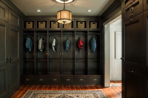 photo from pinterest of traditional-style interior designed (drop zone interior) with lockers and a bench and cubbies and storage drawers and high up storage and wall hooks for coats and cabinets and shelves for shoes. . . cinematic photo, highly detailed, cinematic lighting, ultra-detailed, ultrarealistic, photorealism, 8k. trending on pinterest. traditional interior design style. masterpiece, cinematic light, ultrarealistic+, photorealistic+, 8k, raw photo, realistic, sharp focus on eyes, (symmetrical eyes), (intact eyes), hyperrealistic, highest quality, best quality, , highly detailed, masterpiece, best quality, extremely detailed 8k wallpaper, masterpiece, best quality, ultra-detailed, best shadow, detailed background, detailed face, detailed eyes, high contrast, best illumination, detailed face, dulux, caustic, dynamic angle, detailed glow. dramatic lighting. highly detailed, insanely detailed hair, symmetrical, intricate details, professionally retouched, 8k high definition. strong bokeh. award winning photo.