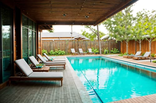 photo from pinterest of airbnb-style designed (outdoor pool area ) with pool lounge chairs and pool lights and pool and pool lounge chairs. . with natural materials and elements and simple color palette and neutral walls and textures and open and natural lighting and practicality and functionality and scandinavian style and simple, clean lines and simplistic furniture and natural materials and elements. . cinematic photo, highly detailed, cinematic lighting, ultra-detailed, ultrarealistic, photorealism, 8k. trending on pinterest. airbnb design style. masterpiece, cinematic light, ultrarealistic+, photorealistic+, 8k, raw photo, realistic, sharp focus on eyes, (symmetrical eyes), (intact eyes), hyperrealistic, highest quality, best quality, , highly detailed, masterpiece, best quality, extremely detailed 8k wallpaper, masterpiece, best quality, ultra-detailed, best shadow, detailed background, detailed face, detailed eyes, high contrast, best illumination, detailed face, dulux, caustic, dynamic angle, detailed glow. dramatic lighting. highly detailed, insanely detailed hair, symmetrical, intricate details, professionally retouched, 8k high definition. strong bokeh. award winning photo.