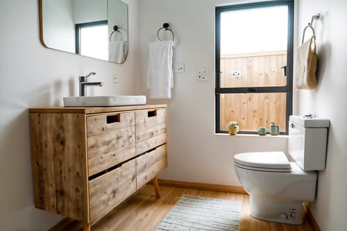 photo from pinterest of airbnb-style interior designed (toilet interior) with sink with tap and toilet with toilet seat up and toilet paper hanger and sink with tap. . with natural materials and elements and open and natural lighting and scandinavian style and simple, clean lines and simplistic furniture and practicality and functionality and simple color palette and neutral walls and textures and natural materials and elements. . cinematic photo, highly detailed, cinematic lighting, ultra-detailed, ultrarealistic, photorealism, 8k. trending on pinterest. airbnb interior design style. masterpiece, cinematic light, ultrarealistic+, photorealistic+, 8k, raw photo, realistic, sharp focus on eyes, (symmetrical eyes), (intact eyes), hyperrealistic, highest quality, best quality, , highly detailed, masterpiece, best quality, extremely detailed 8k wallpaper, masterpiece, best quality, ultra-detailed, best shadow, detailed background, detailed face, detailed eyes, high contrast, best illumination, detailed face, dulux, caustic, dynamic angle, detailed glow. dramatic lighting. highly detailed, insanely detailed hair, symmetrical, intricate details, professionally retouched, 8k high definition. strong bokeh. award winning photo.