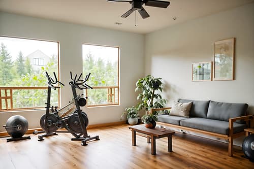 photo from pinterest of airbnb-style interior designed (fitness gym interior) with squat rack and dumbbell stand and crosstrainer and bench press and exercise bicycle and squat rack. . with natural materials and elements and simple color palette and neutral walls and textures and open and natural lighting and scandinavian style and simple, clean lines and simplistic furniture and practicality and functionality and natural materials and elements. . cinematic photo, highly detailed, cinematic lighting, ultra-detailed, ultrarealistic, photorealism, 8k. trending on pinterest. airbnb interior design style. masterpiece, cinematic light, ultrarealistic+, photorealistic+, 8k, raw photo, realistic, sharp focus on eyes, (symmetrical eyes), (intact eyes), hyperrealistic, highest quality, best quality, , highly detailed, masterpiece, best quality, extremely detailed 8k wallpaper, masterpiece, best quality, ultra-detailed, best shadow, detailed background, detailed face, detailed eyes, high contrast, best illumination, detailed face, dulux, caustic, dynamic angle, detailed glow. dramatic lighting. highly detailed, insanely detailed hair, symmetrical, intricate details, professionally retouched, 8k high definition. strong bokeh. award winning photo.