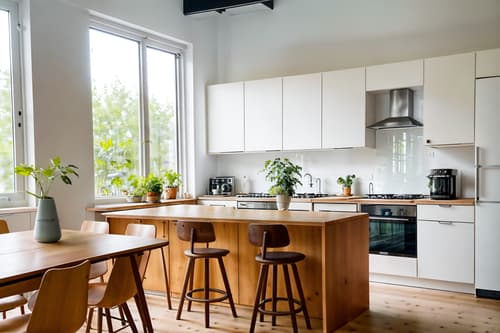 photo from pinterest of airbnb-style interior designed (kitchen living combo interior) with furniture and sink and occasional tables and refrigerator and coffee tables and worktops and sofa and plant. . with scandinavian style and natural materials and elements and simple color palette and practicality and functionality and neutral walls and textures and simple, clean lines and simplistic furniture and open and natural lighting and scandinavian style. . cinematic photo, highly detailed, cinematic lighting, ultra-detailed, ultrarealistic, photorealism, 8k. trending on pinterest. airbnb interior design style. masterpiece, cinematic light, ultrarealistic+, photorealistic+, 8k, raw photo, realistic, sharp focus on eyes, (symmetrical eyes), (intact eyes), hyperrealistic, highest quality, best quality, , highly detailed, masterpiece, best quality, extremely detailed 8k wallpaper, masterpiece, best quality, ultra-detailed, best shadow, detailed background, detailed face, detailed eyes, high contrast, best illumination, detailed face, dulux, caustic, dynamic angle, detailed glow. dramatic lighting. highly detailed, insanely detailed hair, symmetrical, intricate details, professionally retouched, 8k high definition. strong bokeh. award winning photo.