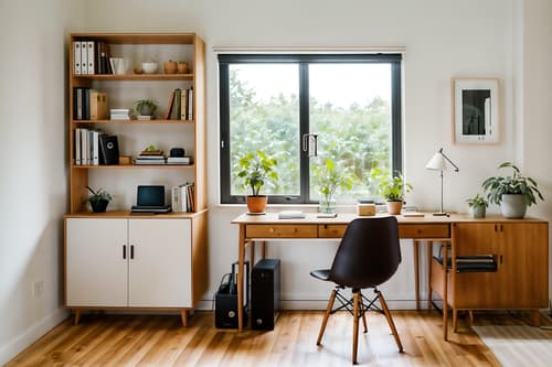 photo from pinterest of airbnb-style interior designed (study room interior) with bookshelves and desk lamp and lounge chair and plant and office chair and writing desk and cabinets and bookshelves. . with practicality and functionality and simple, clean lines and simplistic furniture and simple color palette and open and natural lighting and natural materials and elements and neutral walls and textures and scandinavian style and practicality and functionality. . cinematic photo, highly detailed, cinematic lighting, ultra-detailed, ultrarealistic, photorealism, 8k. trending on pinterest. airbnb interior design style. masterpiece, cinematic light, ultrarealistic+, photorealistic+, 8k, raw photo, realistic, sharp focus on eyes, (symmetrical eyes), (intact eyes), hyperrealistic, highest quality, best quality, , highly detailed, masterpiece, best quality, extremely detailed 8k wallpaper, masterpiece, best quality, ultra-detailed, best shadow, detailed background, detailed face, detailed eyes, high contrast, best illumination, detailed face, dulux, caustic, dynamic angle, detailed glow. dramatic lighting. highly detailed, insanely detailed hair, symmetrical, intricate details, professionally retouched, 8k high definition. strong bokeh. award winning photo.