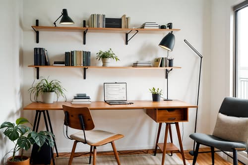 photo from pinterest of airbnb-style interior designed (study room interior) with bookshelves and desk lamp and lounge chair and plant and office chair and writing desk and cabinets and bookshelves. . with practicality and functionality and simple, clean lines and simplistic furniture and simple color palette and open and natural lighting and natural materials and elements and neutral walls and textures and scandinavian style and practicality and functionality. . cinematic photo, highly detailed, cinematic lighting, ultra-detailed, ultrarealistic, photorealism, 8k. trending on pinterest. airbnb interior design style. masterpiece, cinematic light, ultrarealistic+, photorealistic+, 8k, raw photo, realistic, sharp focus on eyes, (symmetrical eyes), (intact eyes), hyperrealistic, highest quality, best quality, , highly detailed, masterpiece, best quality, extremely detailed 8k wallpaper, masterpiece, best quality, ultra-detailed, best shadow, detailed background, detailed face, detailed eyes, high contrast, best illumination, detailed face, dulux, caustic, dynamic angle, detailed glow. dramatic lighting. highly detailed, insanely detailed hair, symmetrical, intricate details, professionally retouched, 8k high definition. strong bokeh. award winning photo.