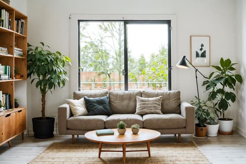 photo from pinterest of airbnb-style interior designed (living room interior) with coffee tables and furniture and sofa and chairs and plant and rug and bookshelves and electric lamps. . with neutral walls and textures and practicality and functionality and open and natural lighting and natural materials and elements and scandinavian style and simple color palette and simple, clean lines and simplistic furniture and neutral walls and textures. . cinematic photo, highly detailed, cinematic lighting, ultra-detailed, ultrarealistic, photorealism, 8k. trending on pinterest. airbnb interior design style. masterpiece, cinematic light, ultrarealistic+, photorealistic+, 8k, raw photo, realistic, sharp focus on eyes, (symmetrical eyes), (intact eyes), hyperrealistic, highest quality, best quality, , highly detailed, masterpiece, best quality, extremely detailed 8k wallpaper, masterpiece, best quality, ultra-detailed, best shadow, detailed background, detailed face, detailed eyes, high contrast, best illumination, detailed face, dulux, caustic, dynamic angle, detailed glow. dramatic lighting. highly detailed, insanely detailed hair, symmetrical, intricate details, professionally retouched, 8k high definition. strong bokeh. award winning photo.