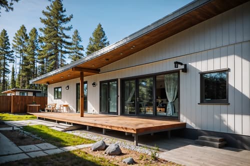 photo from pinterest of airbnb-style exterior designed (house exterior exterior) . with open and natural lighting and scandinavian style and practicality and functionality and simple color palette and natural materials and elements and neutral walls and textures and simple, clean lines and simplistic furniture and open and natural lighting. . cinematic photo, highly detailed, cinematic lighting, ultra-detailed, ultrarealistic, photorealism, 8k. trending on pinterest. airbnb exterior design style. masterpiece, cinematic light, ultrarealistic+, photorealistic+, 8k, raw photo, realistic, sharp focus on eyes, (symmetrical eyes), (intact eyes), hyperrealistic, highest quality, best quality, , highly detailed, masterpiece, best quality, extremely detailed 8k wallpaper, masterpiece, best quality, ultra-detailed, best shadow, detailed background, detailed face, detailed eyes, high contrast, best illumination, detailed face, dulux, caustic, dynamic angle, detailed glow. dramatic lighting. highly detailed, insanely detailed hair, symmetrical, intricate details, professionally retouched, 8k high definition. strong bokeh. award winning photo.