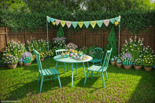 photo from pinterest of easter-style designed (outdoor garden ) with grass and garden plants and garden tree and grass. . with flowers on table and easter decorations and spring decorations and colorful easter eggs and light blue colors and flowers on table. . cinematic photo, highly detailed, cinematic lighting, ultra-detailed, ultrarealistic, photorealism, 8k. trending on pinterest. easter design style. masterpiece, cinematic light, ultrarealistic+, photorealistic+, 8k, raw photo, realistic, sharp focus on eyes, (symmetrical eyes), (intact eyes), hyperrealistic, highest quality, best quality, , highly detailed, masterpiece, best quality, extremely detailed 8k wallpaper, masterpiece, best quality, ultra-detailed, best shadow, detailed background, detailed face, detailed eyes, high contrast, best illumination, detailed face, dulux, caustic, dynamic angle, detailed glow. dramatic lighting. highly detailed, insanely detailed hair, symmetrical, intricate details, professionally retouched, 8k high definition. strong bokeh. award winning photo.