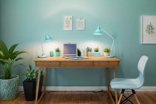 photo from pinterest of easter-style interior designed (home office interior) with plant and desk lamp and office chair and computer desk and cabinets and plant. . with light blue colors and spring decorations and colorful easter eggs and flowers on table and easter decorations and light blue colors. . cinematic photo, highly detailed, cinematic lighting, ultra-detailed, ultrarealistic, photorealism, 8k. trending on pinterest. easter interior design style. masterpiece, cinematic light, ultrarealistic+, photorealistic+, 8k, raw photo, realistic, sharp focus on eyes, (symmetrical eyes), (intact eyes), hyperrealistic, highest quality, best quality, , highly detailed, masterpiece, best quality, extremely detailed 8k wallpaper, masterpiece, best quality, ultra-detailed, best shadow, detailed background, detailed face, detailed eyes, high contrast, best illumination, detailed face, dulux, caustic, dynamic angle, detailed glow. dramatic lighting. highly detailed, insanely detailed hair, symmetrical, intricate details, professionally retouched, 8k high definition. strong bokeh. award winning photo.