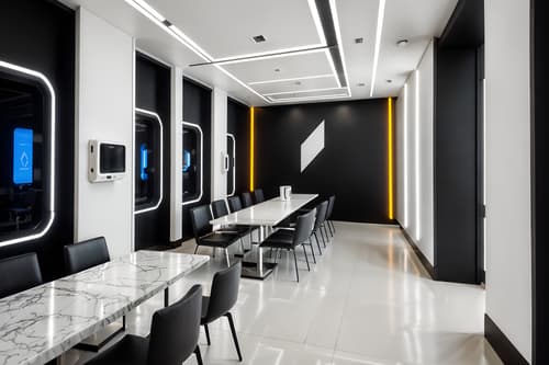 photo from pinterest of futuristic-style interior designed (coffee shop interior) . with minimalist clean lines and futurism minimalist interior and futuristic interior and futurism and strong geometric walls and neutral background and bright accents and smooth polished marble and steel finishing. . cinematic photo, highly detailed, cinematic lighting, ultra-detailed, ultrarealistic, photorealism, 8k. trending on pinterest. futuristic interior design style. masterpiece, cinematic light, ultrarealistic+, photorealistic+, 8k, raw photo, realistic, sharp focus on eyes, (symmetrical eyes), (intact eyes), hyperrealistic, highest quality, best quality, , highly detailed, masterpiece, best quality, extremely detailed 8k wallpaper, masterpiece, best quality, ultra-detailed, best shadow, detailed background, detailed face, detailed eyes, high contrast, best illumination, detailed face, dulux, caustic, dynamic angle, detailed glow. dramatic lighting. highly detailed, insanely detailed hair, symmetrical, intricate details, professionally retouched, 8k high definition. strong bokeh. award winning photo.