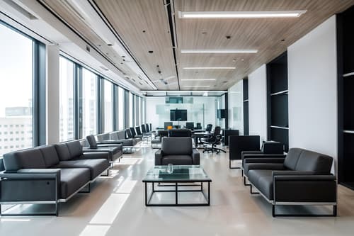 photo from pinterest of futuristic-style interior designed (coworking space interior) with seating area with sofa and office chairs and lounge chairs and office desks and seating area with sofa. . with neutral background and bright accents and minimalist clean lines and steel finishing and strong geometric walls and floating surfaces and smooth marble and glass panes and monochromatic palette. . cinematic photo, highly detailed, cinematic lighting, ultra-detailed, ultrarealistic, photorealism, 8k. trending on pinterest. futuristic interior design style. masterpiece, cinematic light, ultrarealistic+, photorealistic+, 8k, raw photo, realistic, sharp focus on eyes, (symmetrical eyes), (intact eyes), hyperrealistic, highest quality, best quality, , highly detailed, masterpiece, best quality, extremely detailed 8k wallpaper, masterpiece, best quality, ultra-detailed, best shadow, detailed background, detailed face, detailed eyes, high contrast, best illumination, detailed face, dulux, caustic, dynamic angle, detailed glow. dramatic lighting. highly detailed, insanely detailed hair, symmetrical, intricate details, professionally retouched, 8k high definition. strong bokeh. award winning photo.