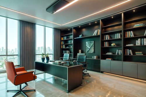photo from pinterest of futuristic-style interior designed (study room interior) with bookshelves and writing desk and lounge chair and desk lamp and plant and cabinets and office chair and bookshelves. . with futurism and steel finishing and smooth marble and light colors and minimalist clean lines and spaceship interior and circular shapes and glass panes. . cinematic photo, highly detailed, cinematic lighting, ultra-detailed, ultrarealistic, photorealism, 8k. trending on pinterest. futuristic interior design style. masterpiece, cinematic light, ultrarealistic+, photorealistic+, 8k, raw photo, realistic, sharp focus on eyes, (symmetrical eyes), (intact eyes), hyperrealistic, highest quality, best quality, , highly detailed, masterpiece, best quality, extremely detailed 8k wallpaper, masterpiece, best quality, ultra-detailed, best shadow, detailed background, detailed face, detailed eyes, high contrast, best illumination, detailed face, dulux, caustic, dynamic angle, detailed glow. dramatic lighting. highly detailed, insanely detailed hair, symmetrical, intricate details, professionally retouched, 8k high definition. strong bokeh. award winning photo.