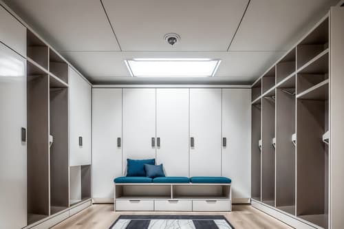 photo from pinterest of futuristic-style interior designed (drop zone interior) with a bench and cubbies and storage drawers and high up storage and wall hooks for coats and storage baskets and shelves for shoes and lockers. . with neutral background and bright accents and futuristic interior and futurism minimalist interior and floating surfaces and smooth marble and smooth polished marble and monochromatic palette and strong geometric walls. . cinematic photo, highly detailed, cinematic lighting, ultra-detailed, ultrarealistic, photorealism, 8k. trending on pinterest. futuristic interior design style. masterpiece, cinematic light, ultrarealistic+, photorealistic+, 8k, raw photo, realistic, sharp focus on eyes, (symmetrical eyes), (intact eyes), hyperrealistic, highest quality, best quality, , highly detailed, masterpiece, best quality, extremely detailed 8k wallpaper, masterpiece, best quality, ultra-detailed, best shadow, detailed background, detailed face, detailed eyes, high contrast, best illumination, detailed face, dulux, caustic, dynamic angle, detailed glow. dramatic lighting. highly detailed, insanely detailed hair, symmetrical, intricate details, professionally retouched, 8k high definition. strong bokeh. award winning photo.