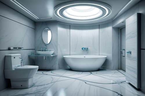 photo from pinterest of futuristic-style interior designed (hotel bathroom interior) with bathtub and bath towel and bathroom cabinet and toilet seat and bathroom sink with faucet and mirror and plant and bath rail. . with futuristic interior and spaceship interior and light colors and steel finishing and circular shapes and monochromatic palette and futurism minimalist interior and smooth polished marble. . cinematic photo, highly detailed, cinematic lighting, ultra-detailed, ultrarealistic, photorealism, 8k. trending on pinterest. futuristic interior design style. masterpiece, cinematic light, ultrarealistic+, photorealistic+, 8k, raw photo, realistic, sharp focus on eyes, (symmetrical eyes), (intact eyes), hyperrealistic, highest quality, best quality, , highly detailed, masterpiece, best quality, extremely detailed 8k wallpaper, masterpiece, best quality, ultra-detailed, best shadow, detailed background, detailed face, detailed eyes, high contrast, best illumination, detailed face, dulux, caustic, dynamic angle, detailed glow. dramatic lighting. highly detailed, insanely detailed hair, symmetrical, intricate details, professionally retouched, 8k high definition. strong bokeh. award winning photo.