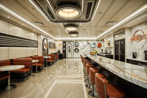 photo from pinterest of retro futuristic-style interior designed (coffee shop interior) . with light colors and neutral background and bright accents and smooth polished marble and smooth marble and vintage futurism and futurism minimalist interior and glass panes and floating surfaces. . cinematic photo, highly detailed, cinematic lighting, ultra-detailed, ultrarealistic, photorealism, 8k. trending on pinterest. retro futuristic interior design style. masterpiece, cinematic light, ultrarealistic+, photorealistic+, 8k, raw photo, realistic, sharp focus on eyes, (symmetrical eyes), (intact eyes), hyperrealistic, highest quality, best quality, , highly detailed, masterpiece, best quality, extremely detailed 8k wallpaper, masterpiece, best quality, ultra-detailed, best shadow, detailed background, detailed face, detailed eyes, high contrast, best illumination, detailed face, dulux, caustic, dynamic angle, detailed glow. dramatic lighting. highly detailed, insanely detailed hair, symmetrical, intricate details, professionally retouched, 8k high definition. strong bokeh. award winning photo.