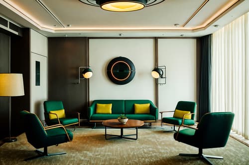 photo from pinterest of retro futuristic-style interior designed (hotel lobby interior) with lounge chairs and rug and hanging lamps and sofas and coffee tables and furniture and plant and check in desk. . with futurism minimalist interior and monochromatic palette and neutral background and bright accents and floating surfaces and steel finishing and vintage futurism and circular shapes and strong geometric walls. . cinematic photo, highly detailed, cinematic lighting, ultra-detailed, ultrarealistic, photorealism, 8k. trending on pinterest. retro futuristic interior design style. masterpiece, cinematic light, ultrarealistic+, photorealistic+, 8k, raw photo, realistic, sharp focus on eyes, (symmetrical eyes), (intact eyes), hyperrealistic, highest quality, best quality, , highly detailed, masterpiece, best quality, extremely detailed 8k wallpaper, masterpiece, best quality, ultra-detailed, best shadow, detailed background, detailed face, detailed eyes, high contrast, best illumination, detailed face, dulux, caustic, dynamic angle, detailed glow. dramatic lighting. highly detailed, insanely detailed hair, symmetrical, intricate details, professionally retouched, 8k high definition. strong bokeh. award winning photo.