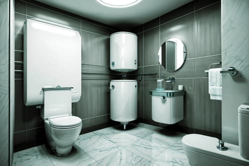 photo from pinterest of retro futuristic-style interior designed (toilet interior) with toilet paper hanger and sink with tap and toilet with toilet seat up and toilet paper hanger. . with glass panes and futurism minimalist interior and circular shapes and minimalist clean lines and floating surfaces and steel finishing and monochromatic palette and smooth polished marble. . cinematic photo, highly detailed, cinematic lighting, ultra-detailed, ultrarealistic, photorealism, 8k. trending on pinterest. retro futuristic interior design style. masterpiece, cinematic light, ultrarealistic+, photorealistic+, 8k, raw photo, realistic, sharp focus on eyes, (symmetrical eyes), (intact eyes), hyperrealistic, highest quality, best quality, , highly detailed, masterpiece, best quality, extremely detailed 8k wallpaper, masterpiece, best quality, ultra-detailed, best shadow, detailed background, detailed face, detailed eyes, high contrast, best illumination, detailed face, dulux, caustic, dynamic angle, detailed glow. dramatic lighting. highly detailed, insanely detailed hair, symmetrical, intricate details, professionally retouched, 8k high definition. strong bokeh. award winning photo.