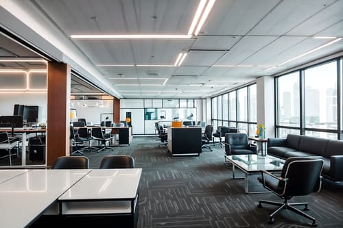 photo from pinterest of retro futuristic-style interior designed (coworking space interior) with office desks and seating area with sofa and lounge chairs and office chairs and office desks. . with smooth polished marble and monochromatic palette and futuristic interior and futurism minimalist interior and minimalist clean lines and glass panes and light colors and strong geometric walls. . cinematic photo, highly detailed, cinematic lighting, ultra-detailed, ultrarealistic, photorealism, 8k. trending on pinterest. retro futuristic interior design style. masterpiece, cinematic light, ultrarealistic+, photorealistic+, 8k, raw photo, realistic, sharp focus on eyes, (symmetrical eyes), (intact eyes), hyperrealistic, highest quality, best quality, , highly detailed, masterpiece, best quality, extremely detailed 8k wallpaper, masterpiece, best quality, ultra-detailed, best shadow, detailed background, detailed face, detailed eyes, high contrast, best illumination, detailed face, dulux, caustic, dynamic angle, detailed glow. dramatic lighting. highly detailed, insanely detailed hair, symmetrical, intricate details, professionally retouched, 8k high definition. strong bokeh. award winning photo.