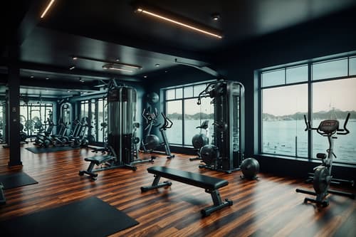 photo from pinterest of nautical-style interior designed (fitness gym interior) with dumbbell stand and exercise bicycle and crosstrainer and squat rack and bench press and dumbbell stand. . . cinematic photo, highly detailed, cinematic lighting, ultra-detailed, ultrarealistic, photorealism, 8k. trending on pinterest. nautical interior design style. masterpiece, cinematic light, ultrarealistic+, photorealistic+, 8k, raw photo, realistic, sharp focus on eyes, (symmetrical eyes), (intact eyes), hyperrealistic, highest quality, best quality, , highly detailed, masterpiece, best quality, extremely detailed 8k wallpaper, masterpiece, best quality, ultra-detailed, best shadow, detailed background, detailed face, detailed eyes, high contrast, best illumination, detailed face, dulux, caustic, dynamic angle, detailed glow. dramatic lighting. highly detailed, insanely detailed hair, symmetrical, intricate details, professionally retouched, 8k high definition. strong bokeh. award winning photo.