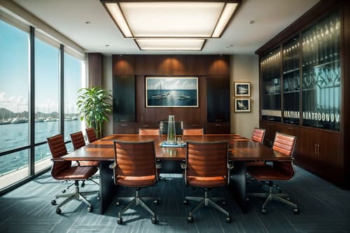 photo from pinterest of nautical-style interior designed (meeting room interior) with office chairs and plant and cabinets and vase and boardroom table and glass walls and glass doors and painting or photo on wall. . . cinematic photo, highly detailed, cinematic lighting, ultra-detailed, ultrarealistic, photorealism, 8k. trending on pinterest. nautical interior design style. masterpiece, cinematic light, ultrarealistic+, photorealistic+, 8k, raw photo, realistic, sharp focus on eyes, (symmetrical eyes), (intact eyes), hyperrealistic, highest quality, best quality, , highly detailed, masterpiece, best quality, extremely detailed 8k wallpaper, masterpiece, best quality, ultra-detailed, best shadow, detailed background, detailed face, detailed eyes, high contrast, best illumination, detailed face, dulux, caustic, dynamic angle, detailed glow. dramatic lighting. highly detailed, insanely detailed hair, symmetrical, intricate details, professionally retouched, 8k high definition. strong bokeh. award winning photo.