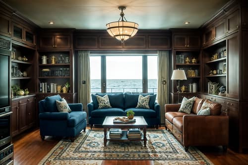 photo from pinterest of nautical-style interior designed (kitchen living combo interior) with rug and bookshelves and sofa and stove and plant and furniture and refrigerator and kitchen cabinets. . . cinematic photo, highly detailed, cinematic lighting, ultra-detailed, ultrarealistic, photorealism, 8k. trending on pinterest. nautical interior design style. masterpiece, cinematic light, ultrarealistic+, photorealistic+, 8k, raw photo, realistic, sharp focus on eyes, (symmetrical eyes), (intact eyes), hyperrealistic, highest quality, best quality, , highly detailed, masterpiece, best quality, extremely detailed 8k wallpaper, masterpiece, best quality, ultra-detailed, best shadow, detailed background, detailed face, detailed eyes, high contrast, best illumination, detailed face, dulux, caustic, dynamic angle, detailed glow. dramatic lighting. highly detailed, insanely detailed hair, symmetrical, intricate details, professionally retouched, 8k high definition. strong bokeh. award winning photo.