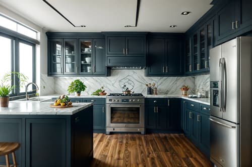 photo from pinterest of nautical-style interior designed (kitchen interior) with plant and worktops and stove and sink and kitchen cabinets and refrigerator and plant. . . cinematic photo, highly detailed, cinematic lighting, ultra-detailed, ultrarealistic, photorealism, 8k. trending on pinterest. nautical interior design style. masterpiece, cinematic light, ultrarealistic+, photorealistic+, 8k, raw photo, realistic, sharp focus on eyes, (symmetrical eyes), (intact eyes), hyperrealistic, highest quality, best quality, , highly detailed, masterpiece, best quality, extremely detailed 8k wallpaper, masterpiece, best quality, ultra-detailed, best shadow, detailed background, detailed face, detailed eyes, high contrast, best illumination, detailed face, dulux, caustic, dynamic angle, detailed glow. dramatic lighting. highly detailed, insanely detailed hair, symmetrical, intricate details, professionally retouched, 8k high definition. strong bokeh. award winning photo.